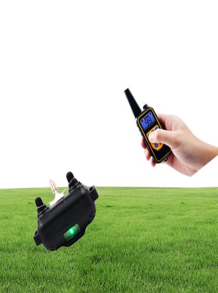 Collar de entrenamiento para perros con control remoto eléctrico de 800 yardas, pantalla LCD recargable a prueba de agua para todos los tamaños, modo de vibración de choque, suministros para mascotas 9688321