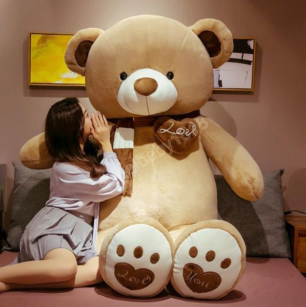 80100 CM 4 colores oso de peluche con bufanda animales de peluche amor oso juguetes de peluche oso de peluche amantes de la muñeca cumpleaños bebé niña regalo 2929939