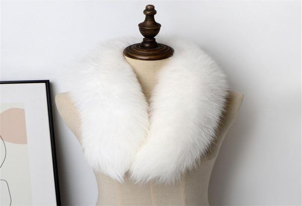 80100cm Real Fox Fur Scharf Fur Tail Collier Châles Châles enveloppe Wrap au cou