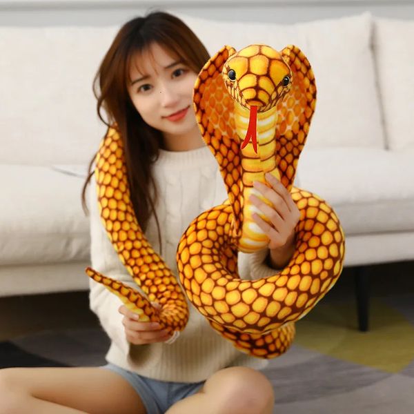 80170240 cm simulé coloré en peluche jouet en peluche serpents peluches poupées drôles civil blague mous toys décor à la maison 240422