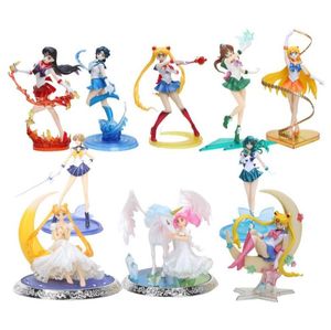 8039039 20cm Super Sailor Moon Figura Juguetes Anime Sailor Mars Júpiter Venus 18 PVC Figura Figura Collectable Modelo Toys T2008700406