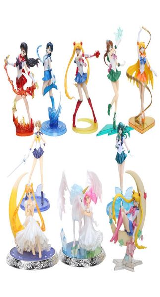 8039039 20cm Super Sailor Moon Figure Toys Anime Sailor Mars Jupiter Vénus 18 PVC Figure Figure Collectible Modèle Toys Ly195821702