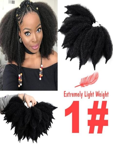 8039039 Crochet Marley Braids Cabello negro suave Afro sintética Extensiones de cabello Fibra de alta temperatura para mujer2251192