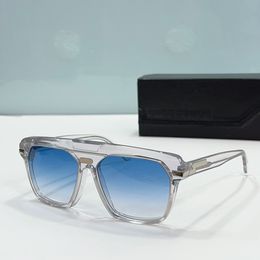 8040 Lunettes de soleil rectangulaires pour hommes Crystal Silver Frame Blue Gradient Lenses Lunettes sportives occhiali da sole Sunnies UV400 Lunettes avec boîte