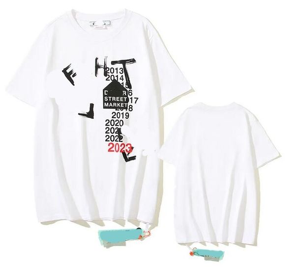 GZ 807C2C55 OW T-shirt Designer Femmes Hommes Casual Pur Coton Manches Courtes jogging Printemps Eté Rue 100% Coton Causual Streetwear Mode