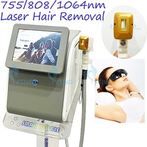 808 755 1064nm Diode Laser Ontharing Machine Drievoudige Golflengte 808nm Haar Ontharen Huidverjonging Apparaat 12 Bars Handvat