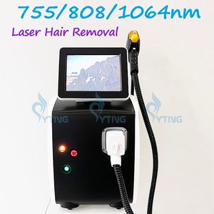 755 808 1064nm Diode Laser Snelle Ontharing Machine 12 Bars Huidverjonging Permanent Verwijderen Ongewenst Haar