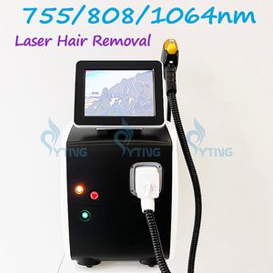 755 808 1064nm diode laser snelle haarverwijderingsmachine 12 balken huid Verjonging permanent verwijder ongewenst haar