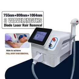 808 Diode Laser Machine 3 en 1 Épilation blanchissant Rajeunissement de la peau équipement de beauté 755nm 808 nm 1064nm Système de refroidissement par glace à triple longueur d'onde