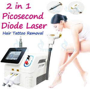 Dispositif d'épilation au laser à diode 808nm Rajeunissement de la peau Pico Laser Picoseconde Détatouage Sourcil Lavage Traitement des taches de rousseur