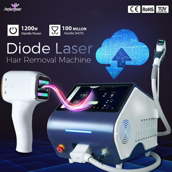 Machine d'épilation au laser à diode 808nm pour tous les types de peau Système Android portable à poignée unique indolore avec appareil de beauté professionnel approuvé par la FDA