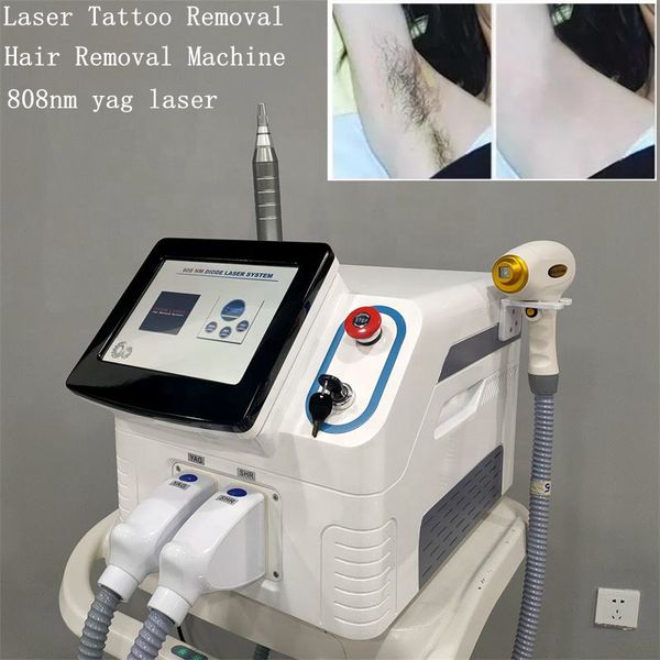 808nm Diodenlaser Schmerzlose Haarentfernungsmaschine Tattoo-Entferner Q-Switch Nd Yag Laser Schönheitssalon Verwendung Gesichts-Körper-Ausrüstung