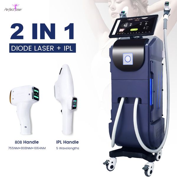 Épilation au laser à diode 808 nm sur les jambes du menton Peau foncée IPL OPT Rajeunissement de la peau Enlèvement de la pigmentation Équipement de beauté Perfectlaser Zone du bikini