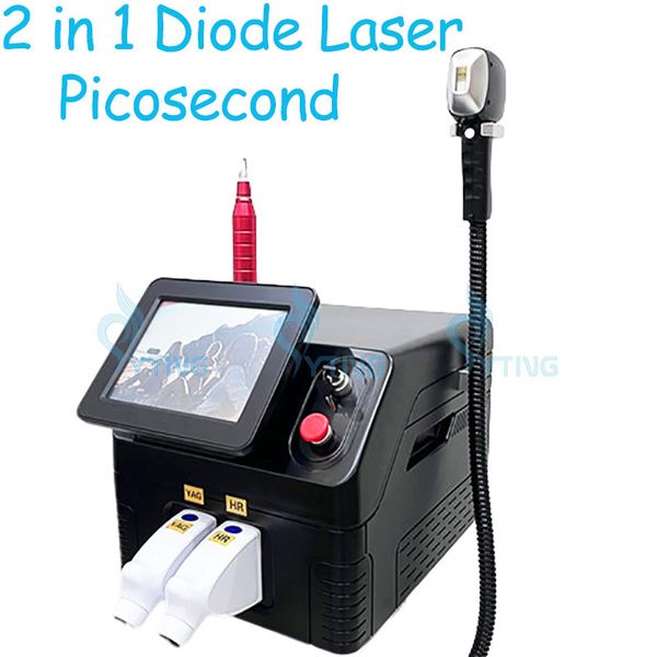 Épilation permanente au Laser à Diode 808nm, rajeunissement de la peau, Picolaser, détatouage, Machine de traitement de pigmentation 2 en 1