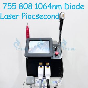 Épilateur laser à diode titane 808nm, dispositif d'épilation au laser Nd Yag Q Switch, tatouage laser, pigmentation, traitement des taches de rousseur