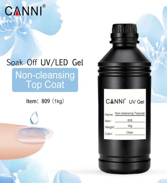 809 CANNI Suministrado de fábrica 1 kg de gel superior 1000 g Nowipe Capa superior sin limpieza Todo tipo de gel de uñas UV No pegajoso7833514