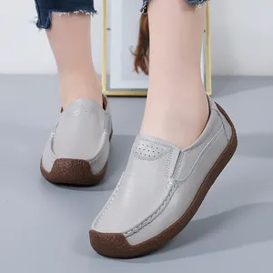 809 zapatos casuales genuinos de cuero para mujeres zapatillas de ocio mujeres mocasines deslizantes mocasines suaves Zapatos de 37