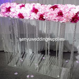 80cm / 100cm Tall) Acryl Crystal Hotsale Pillar Walkway As Flower Stand for WeddingParty Decoration Senyu 0229