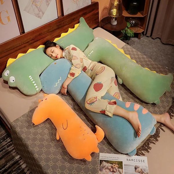 80 CM-140 CM canapé doux en peluche animaux jouets en peluche poupée de renard oreiller Long grand traversin décoration de la maison cadeau pour les enfants 240123