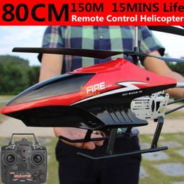 Helicóptero de Control remoto de aleación grande de 80 CM, modelo de hélice Flexible Dual, antichoque, LED, luz colorida, juguete eléctrico RC 220713