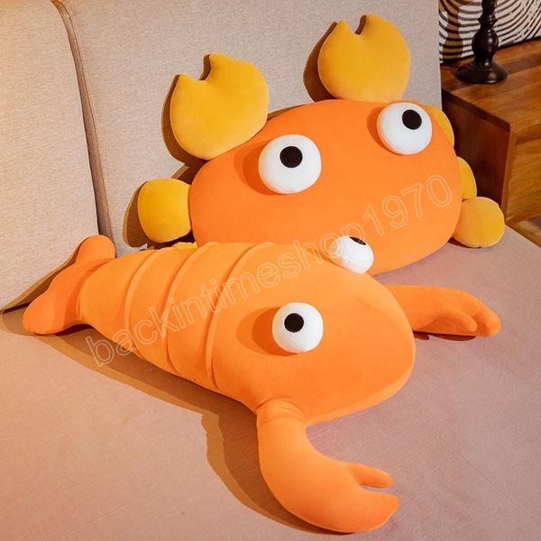 80 cm dessin animé mignon homard en peluche jouet poupée en peluche Animal de mer crabe oreiller créatif doux enfant jouets beau cadeau