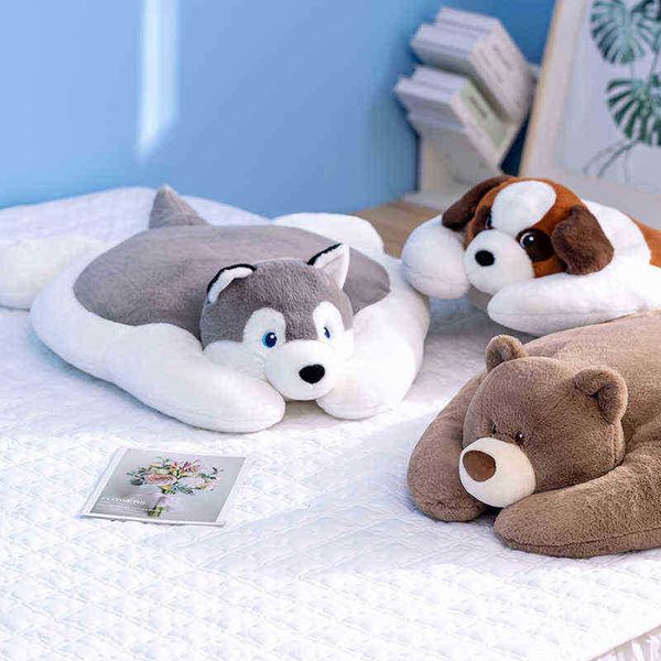 80 cm Géant en peluche toys beaux animaux mensonges chiens ours chien husky coussin pouce en peluche pour les filles ldren filles coussin doux cadeau amusant j220729