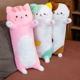 80 cm Kawaii 3 couleurs chat oreiller en peluche jouets rempli pause bureau polochon oreiller lit sommeil oreiller décor à la maison cadeau poupée pour enfants fille J220729