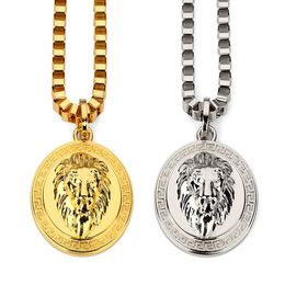 Mode 18K Or Argent Plaqué Lion Médaillon Tête pendentifs Hiphop franco longs colliers Chaîne en or pour mens bijouterie Haute Qualité ..