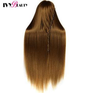 Poupées de tête professionnelle de 80 cm de long pour coiffeur 30inch mannequin de cheveux synthétiques pour coiffure coiffure pour les poupées