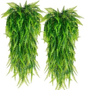 80 cm Persian Fern feuilles vigne décoration suspendue suspendue plante artificielle en plastique feuille d'herbe de mariage de mariage de fête de fêtard balcon décoration