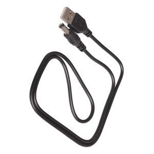 80 cm USB -poort naar DC 5,5x2,1 mm vatvermogenskabels zwarte connectorverlengskabel