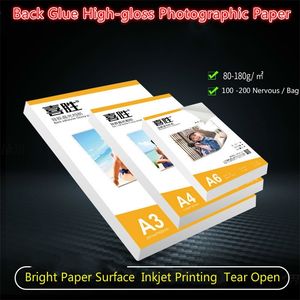 80G 120G 135G 150G 180GA4 A3 100Sheets Auto-adhésif à jet d'encre magnétique avec autocollant à colle arrière Premium Glossy Photo Paper 201009