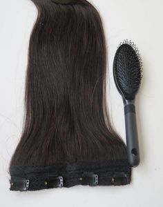 80g 20 22 inch Braziliaanse Clip in haarverlenging 100 humann haar 1BOff Zwart Remy Steil Haar weeft 1pcsset kam2060108