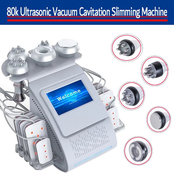 80K Cavitation boby minceur Machine 6 en 1 Ultrasons Liposuccion Cavitation EMS Vide RF dispositif Réduction de la cellulite Resserrement de la peau pour un usage domestique
