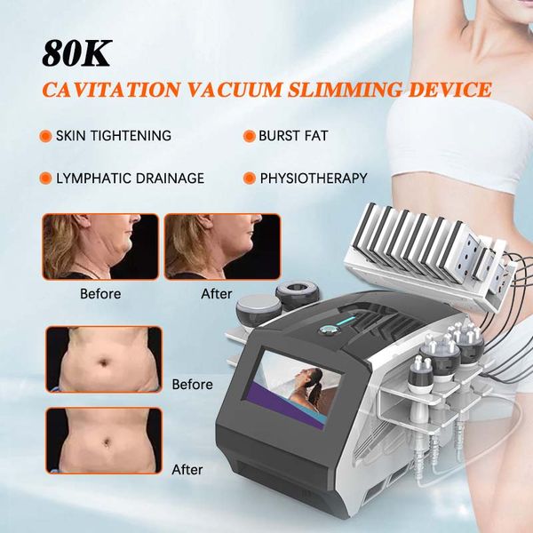 80K cavitation vide rf minceur élimination des graisses grande puissance lipo laser taille de traitement différente cavitation machine portable