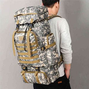 80L Waterdichte Molle Camo Tactische Rugzak Militaire Leger Wandelen Camping Rugzak Travel Rugzak Outdoor Sport Climbing Bag Y1227