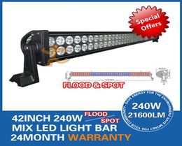 80LED 42quot 240W LED-werklampbalk Offroad SUV ATV 4WD 4x4 Spot Flood Combo Beam 932V 15000lm Jeep Truck Rijden Mist He7858003