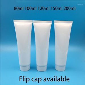 80ml 100ml 120ml 150ml 200ml Tube Cosmétique En Plastique Blanc Nettoyant Pour Le Visage Crème Pour Les Mains Squeeze Hosepipe Bouteille 50pcs Livraison Gratuite1