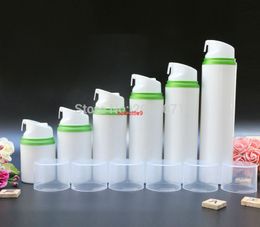 80 ml 100 ml airless pump vacuüm fles groen rand make-up lotion serum vloeibare foundation lege cosmetische containers 10pcs / lotpls order