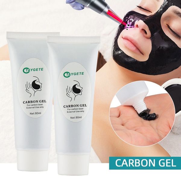 Gel de carbone 80ML pour ND Laser Peeling Thérapie de poupée noire Éclaircir la peau Doux Laser Picoseconde Stylo Crème de carbone Élimination des rides Rétrécir les pores