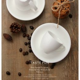 80ml European clásico puro blanco espresso tazas de platillo sets baratos pequeñas taza de café italiano tasse bardak tazas parafé al por mayor