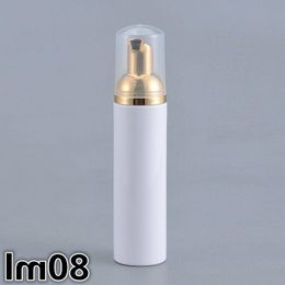 80ML schuimdispenserpompflessen met gouden pompdop - Plastic cosmetische make-up lotion opslagcontainer Schuimende schuimzeepdispenserpot Huwno