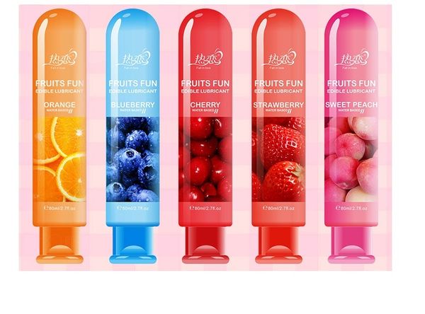 Huile de sexe de saveur de fruit de 80 ML pour les femmes amélioration de la sensation de glace lubrifiant d'orgasme lubrifiant à base d'eau Anal