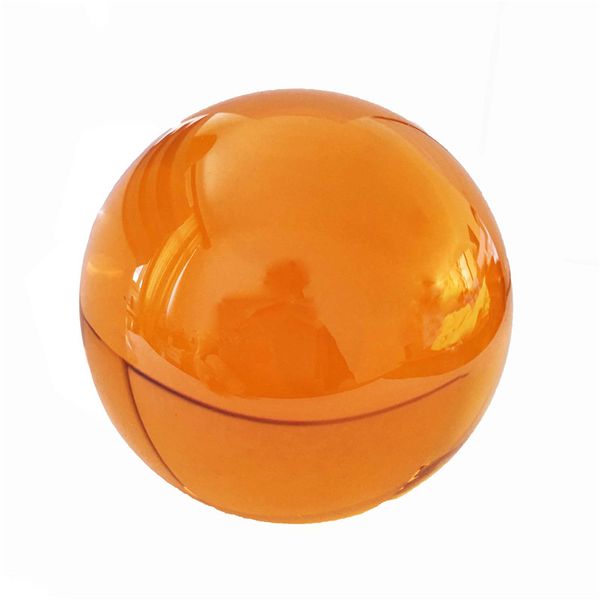 80 mm Amber Wooden Stand Quartz Crystal Ball Magic Sphere Fengsui Glass Ball Lucky Ball pour les cadeaux d'anniversaire