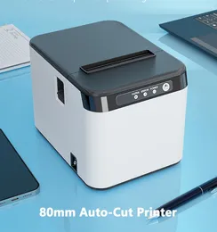 Impresora térmica automática de 80 mm máquina de impresión de color blanco negro con cabina de papel de 83 mm USB o conexión Bluetooth máxima.2