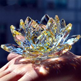 80 mm Quarzkristall, Lotusblume, Kunsthandwerk, Glas, Briefbeschwerer, Fengshui-Ornamente, Figuren, Zuhause, Hochzeit, Party, Dekoration, Geschenke, Souvenir 2112215