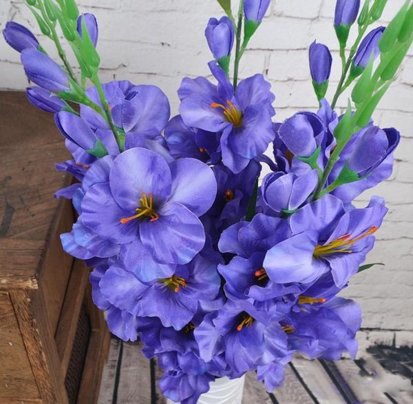 80pc Artificiel Silk Glaïeul fleurs de vraie touche Fausse fleur pour la fête de mariage Arrangement de table de décoration du festival à la maison8089119