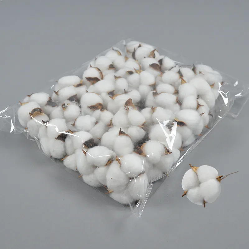 80st 6cm 5Colors White Artificial Cotton Flower Heads Dekorativa blommor för DIY Wedding Home Party Bankettdekoration 240127