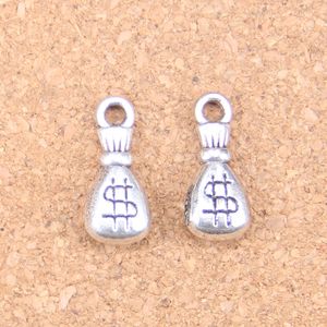 80 stks Antiek Zilver Brons Geplateerd Portemonnee Dollar Geld Charms Hanger DIY Ketting Armband Bangle Bevindingen 20 * 9 * 5mm