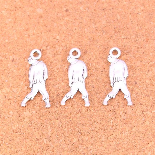 Breloques de cadavre de Zombie plaquées argent Antique, pendentifs pour Bracelet européen, fabrication de bijoux, bricolage fait à la main, 12x27mm, 80 pièces